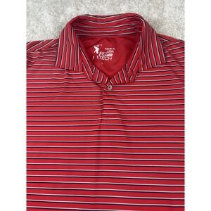 FG Tech Red White Blue Polo Golf Shirt Made In USA Size Large